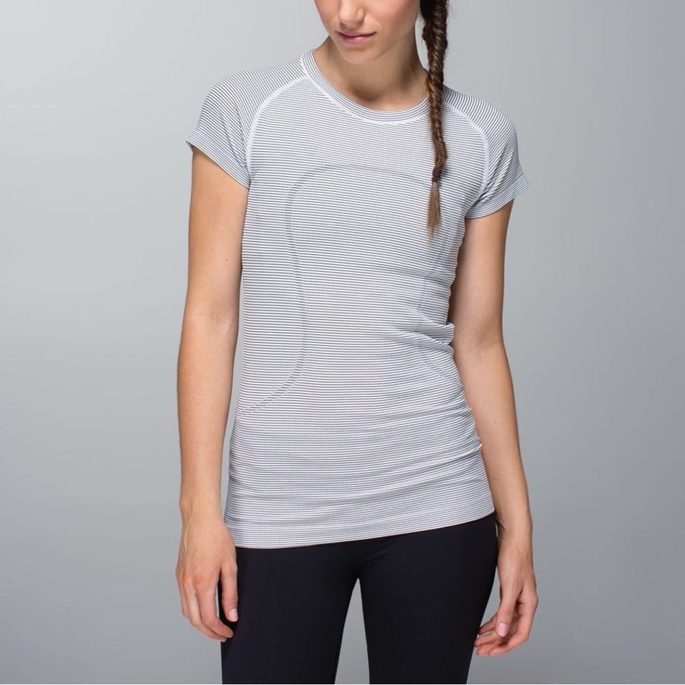Lululemon Run: Swiftly Tech Short Sleeve *Stripe - White
